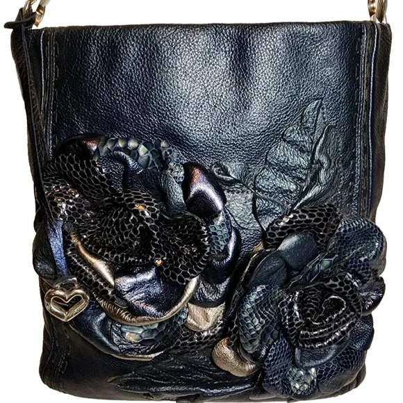 Brighton Master Piece Collection Black Floral Women's Bag - Picture 5 of 16